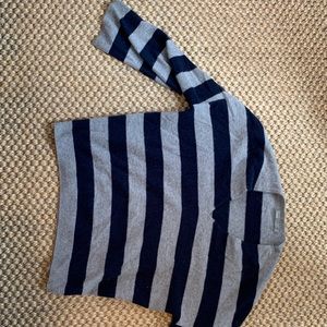Vince grey/ navy striped cashmere v neck